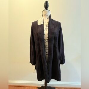 NIC+ZOE Black and White Open Cardigan Sweater